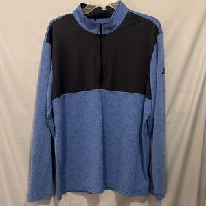 adidas Black and Blue Athletic Half-Zip Pullover